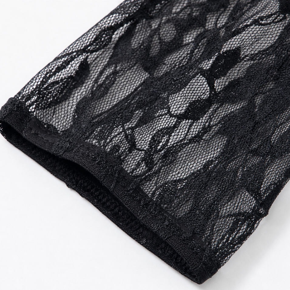 Sheerline – Legginsy z koronką w kwiaty z przezroczystą nakładką