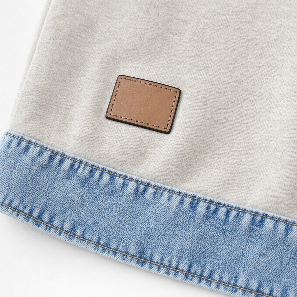 Denver &amp; Wren – Sweter z kolorowym panelem z denimu