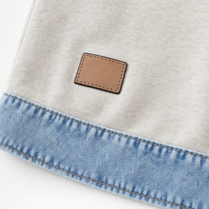 Denver &amp; Wren – Sweter z kolorowym panelem z denimu