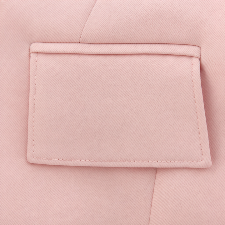 Vantera – Midi Sukienka z Peplum i Dwurzędowym Kołnierzem