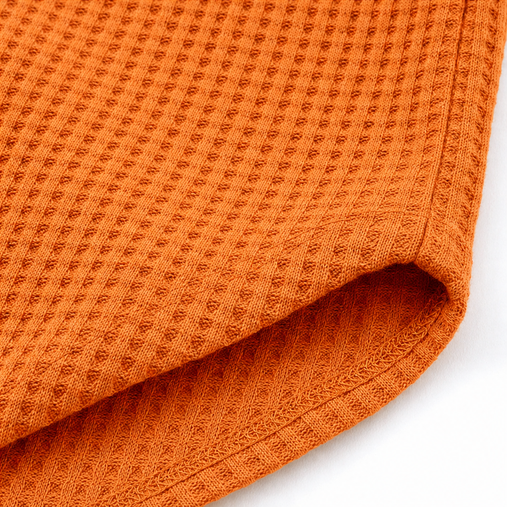 Waffelou – Oversized top z dekoltem w serek i kołnierzykiem