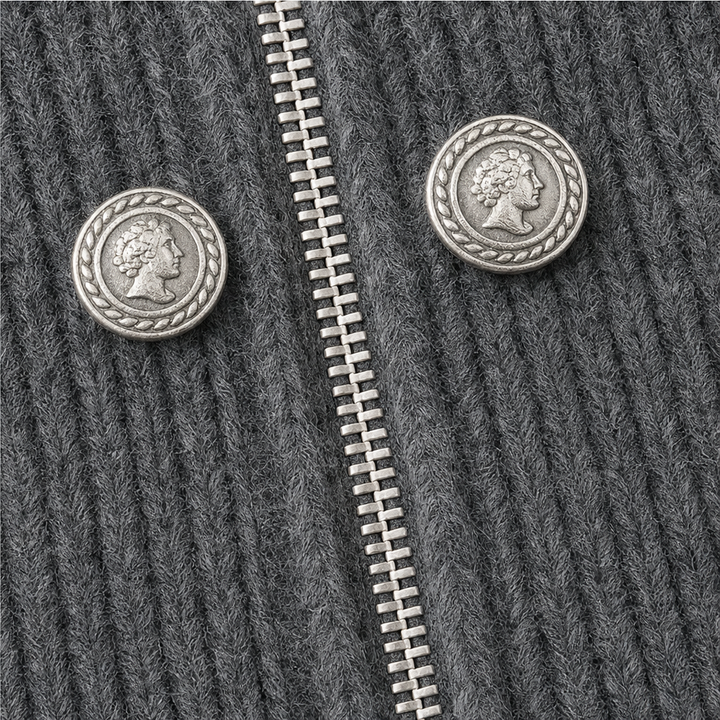 Wearvale – Kardigan z wysokim kołnierzem i dwukierunkowym zamkiem