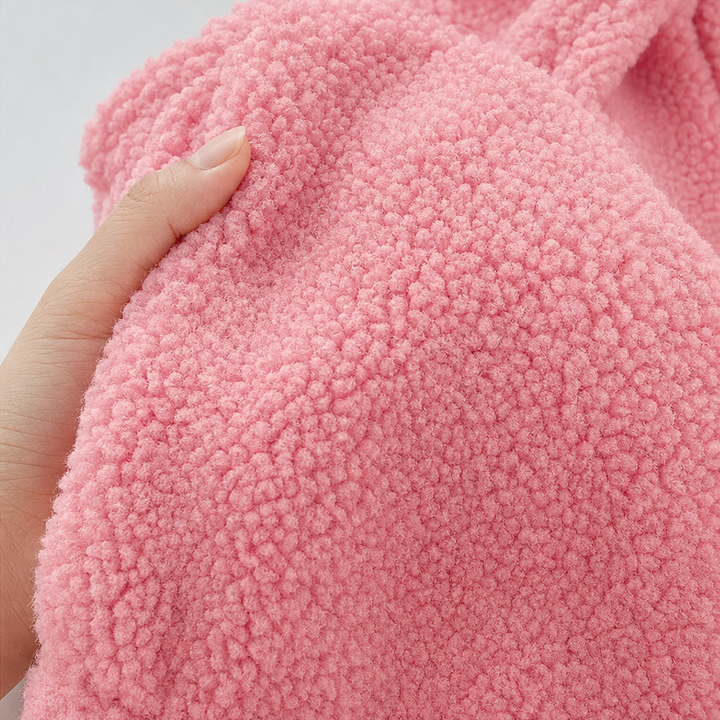 Cozelle – Pluszowa Kurtka z Kapturem w Rozmiarze Oversized z Zapięciem na Zamek