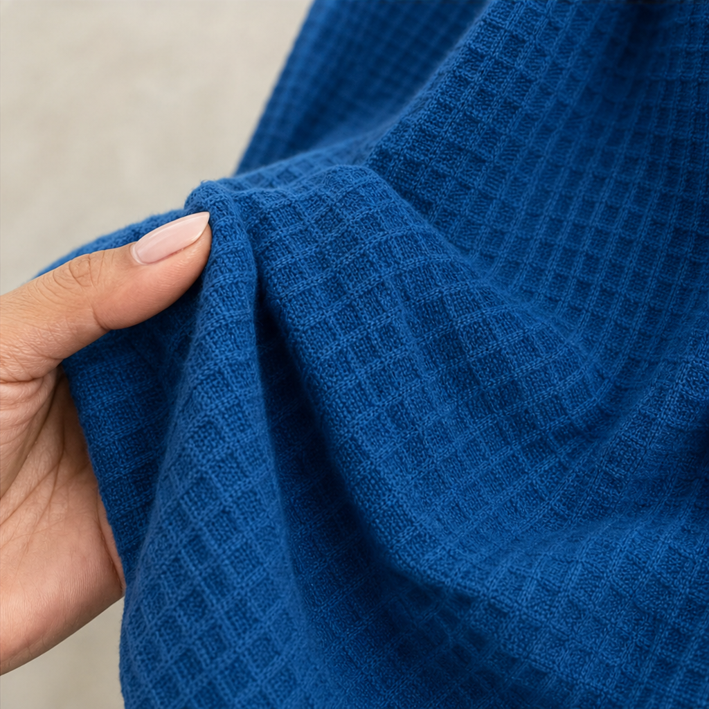 Drapella – Asymetryczny Top z Waffle Knit z Krzyżującym Się Dołem