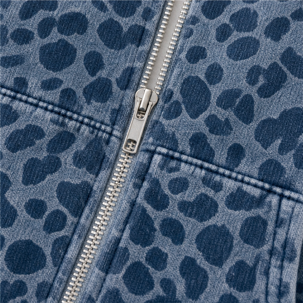 Wearluxe – Bluza z kapturem z nadrukiem w panterkę