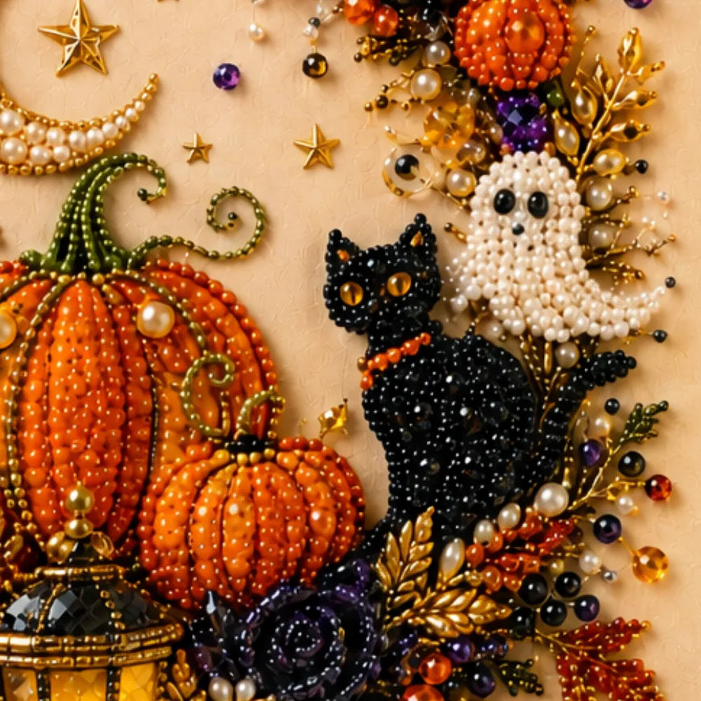 Beadory – Zestaw do tworzenia biżuterii na Halloween z perłowymi koralikami, przytulna sztuka ścienna DIY