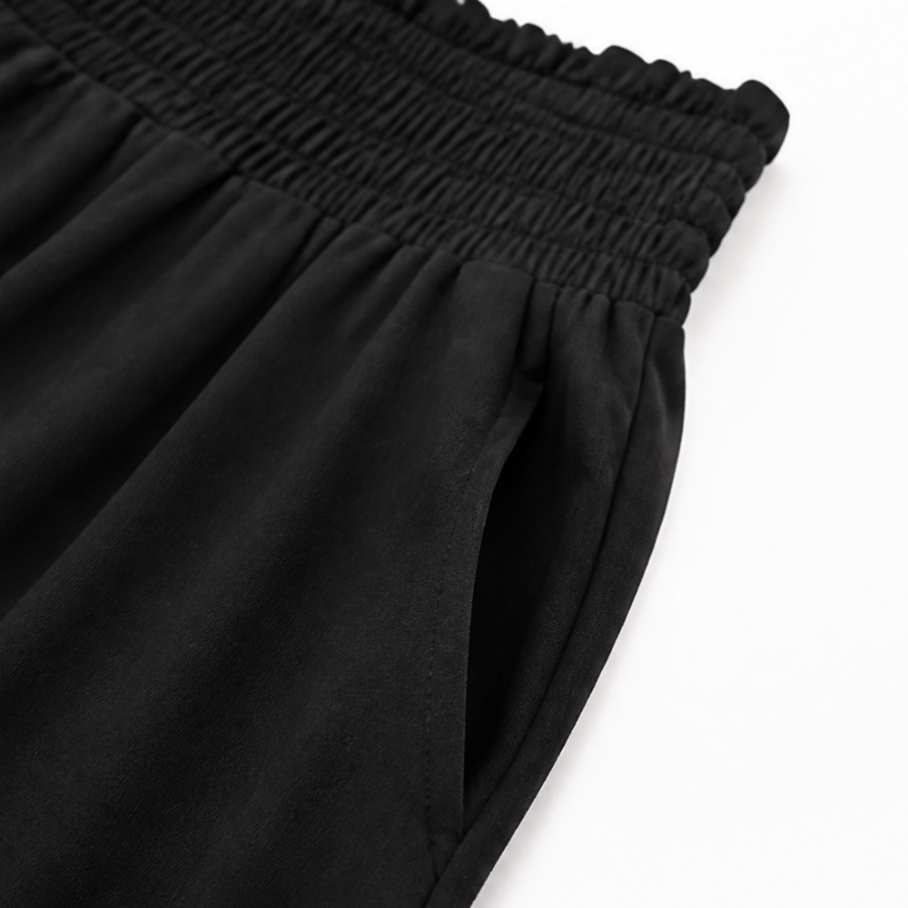 Wearbella – Spodnie z szerokimi nogawkami i wysokim stanem z marszczoną talią