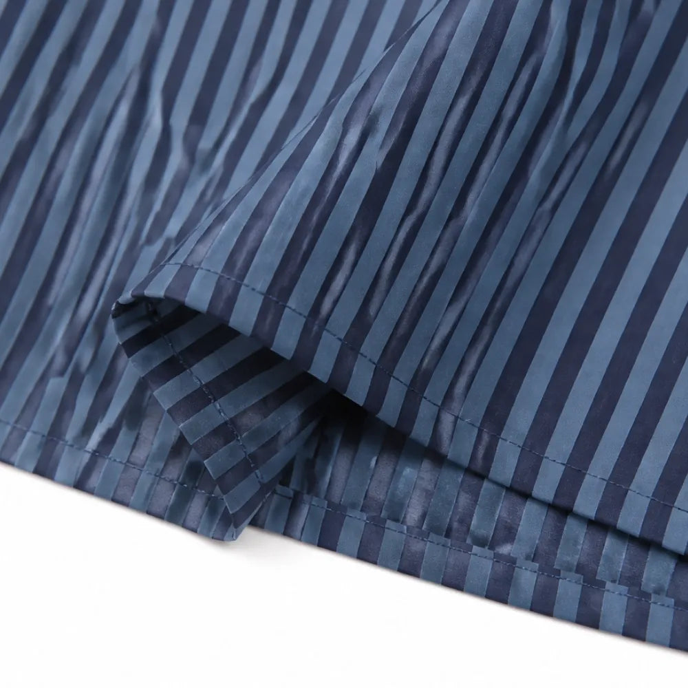 Vestara – Boho Paski V-Neck Maxi Sukienka z Kieszeniami, Długie Rękawy, Świeża, Nienaściśliwa Tkanina