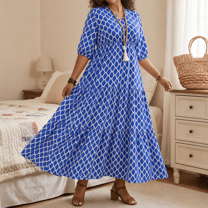 Curvella – Długa Sukienka Boho dla Kobiet z Kieszeniami