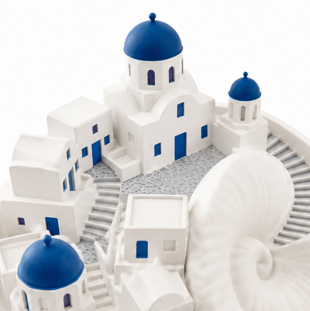 Cycladia – Rzeźbiona miska na klucze do przedpokoju Santorini