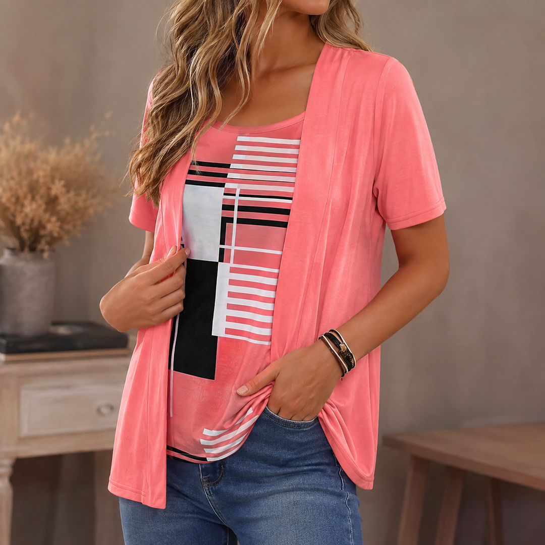 Wearbella – Top w stylu warstwowym z kolorowymi blokami