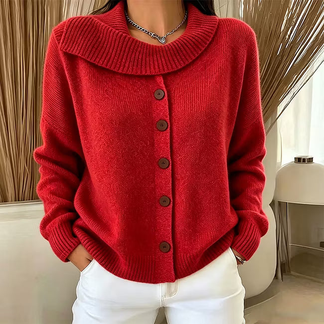 Draperie – Kardigan z dużym kołnierzem w stylu wodospadu