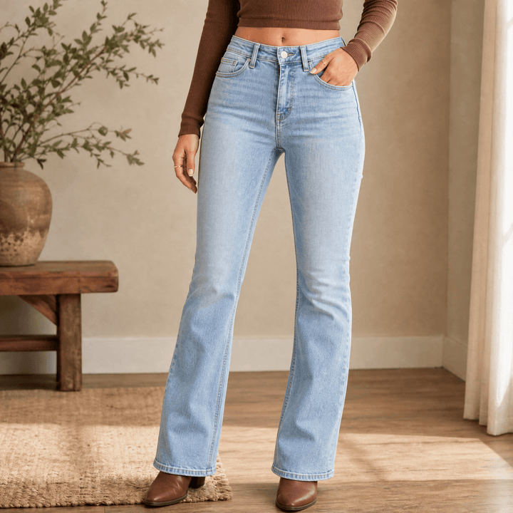 Denalia – Spodnie bootcut dla kobiet wygładzające brzuch