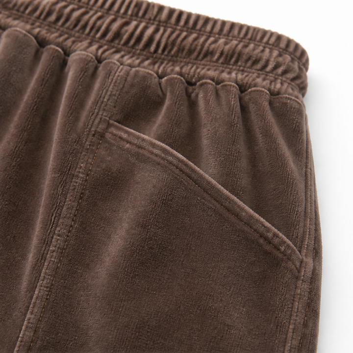 Draperie – Szerokie Spodnie z Sznurkiem z Rybkowego Weluru