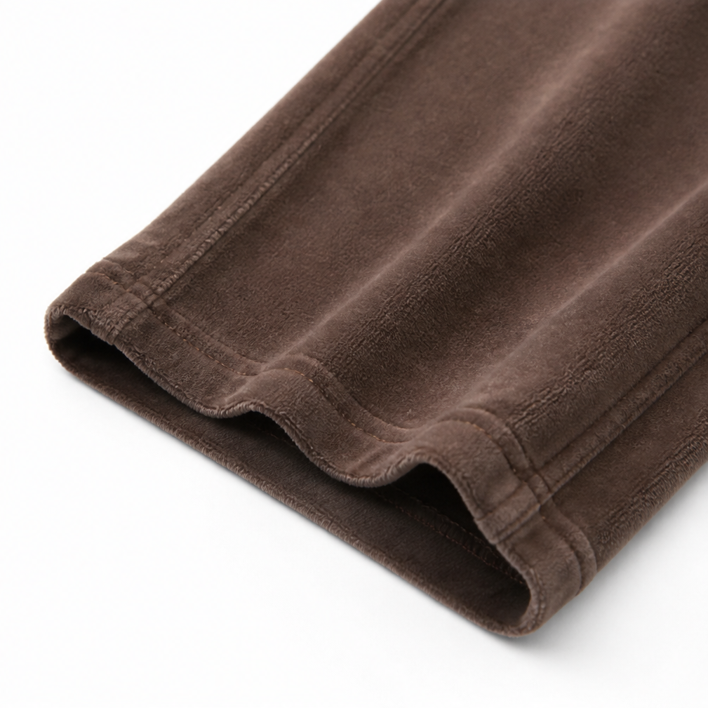 Draperie – Szerokie Spodnie z Sznurkiem z Rybkowego Weluru