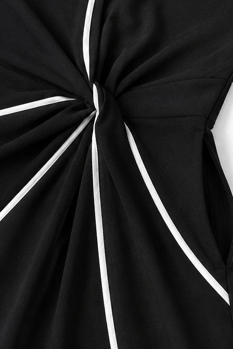 Wearlyn – Sukienka Maxi z Zebranym Pasem z Przodu