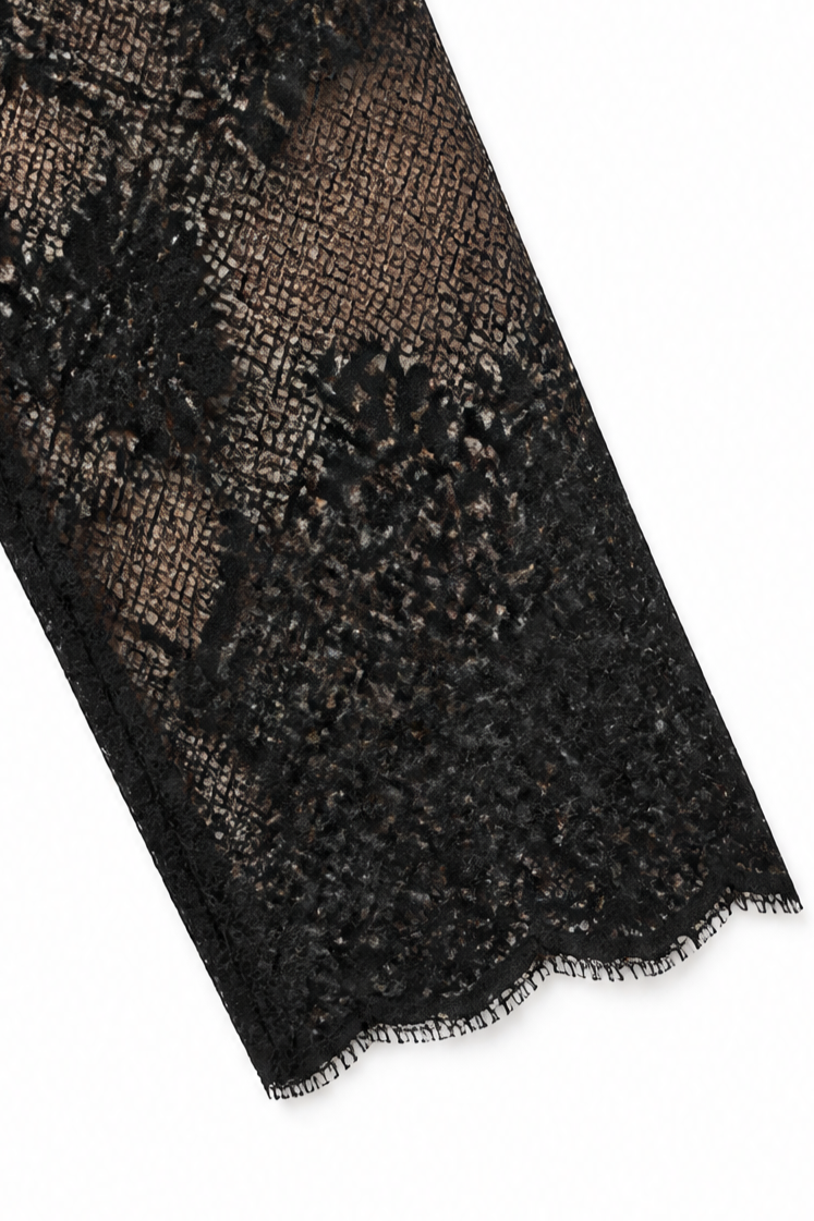 Draperra – Sukienka koktajlowa bodycon z koronkowymi rękawami