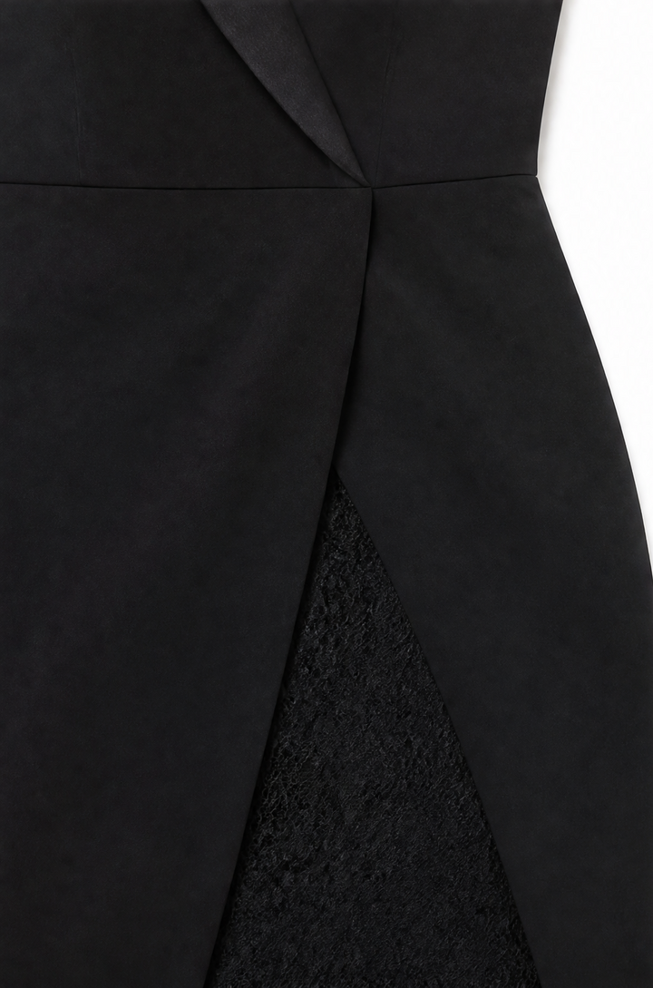Draperra – Sukienka koktajlowa bodycon z koronkowymi rękawami