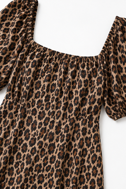 Wearbella – Sukienka Maxi w Lwa w Kolorze Kawy