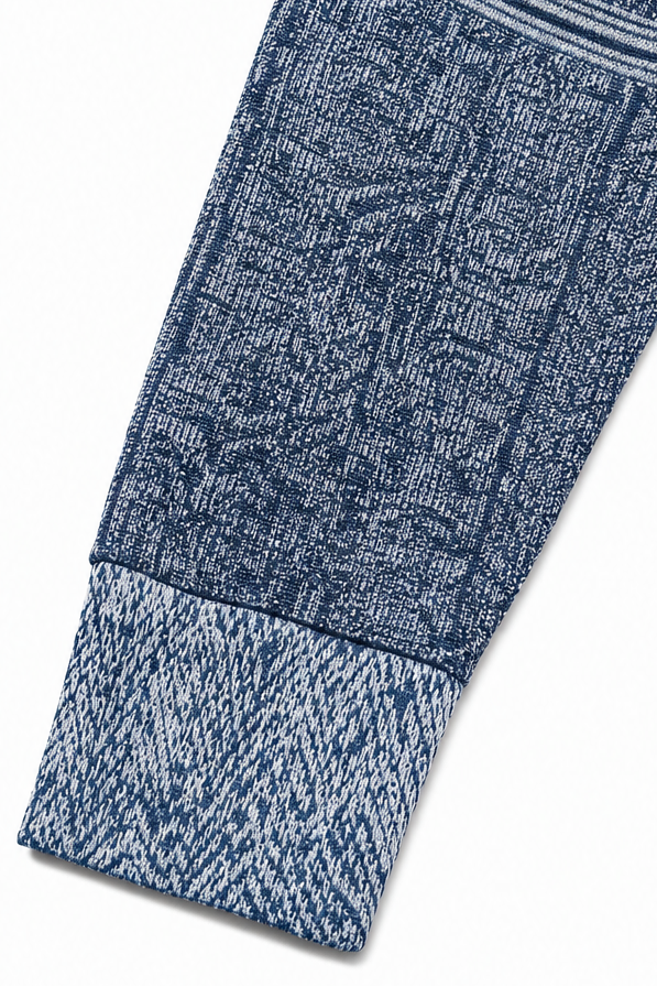 Layerlyn – Bluzka dzianinowa z denimu w patchworkowym wzorze