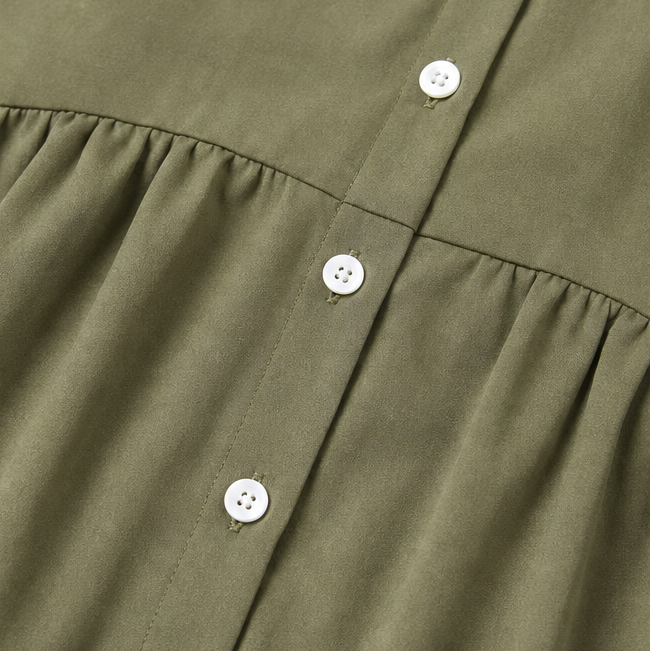 Linalle – Sukienka maxi z przodu na guziki w stylu lnianym