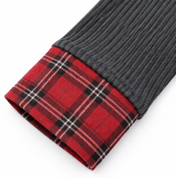 Marelle – Sweter z panelem w kratę, z zamkiem błyskawicznym