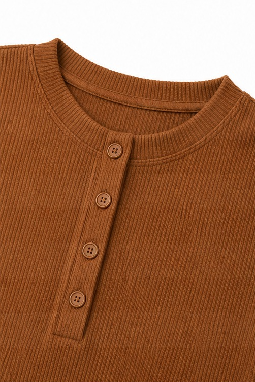 Corduvie – Koszulka Henley z guzikiem w stylu korduroy