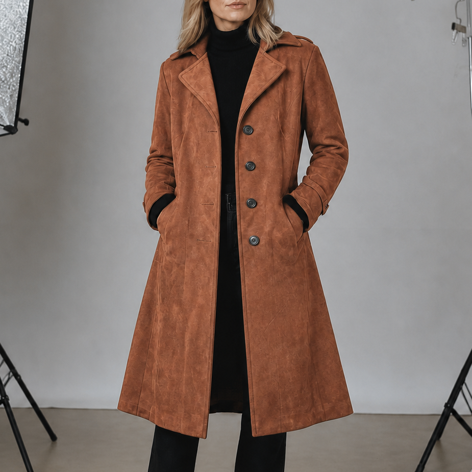 Draperie – Suede Trench, Który Porusza Się Razem z Tobą, a Nie Wokół Ciebie