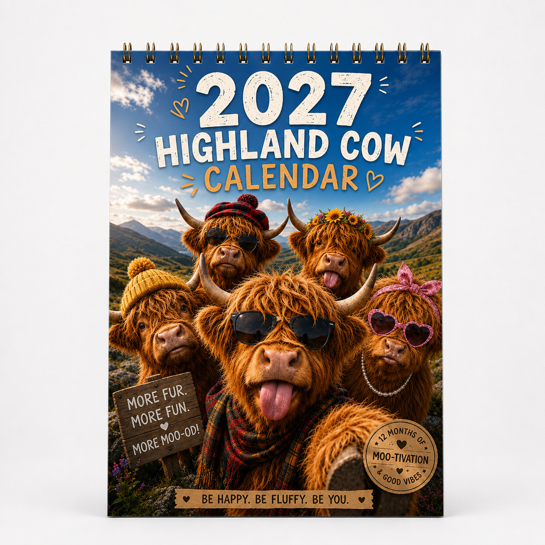 Mootsy – Kalendarz Ścienny z Highland Cow na 2027 rok