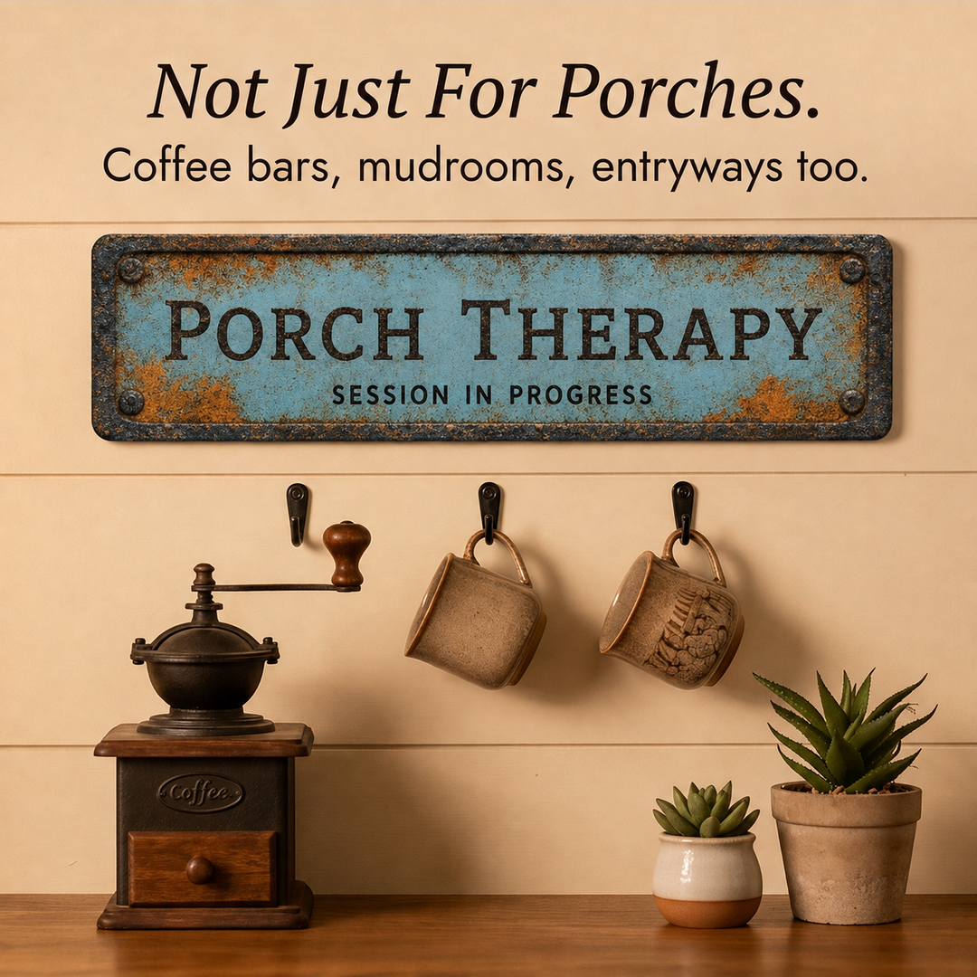 Porchly – Tablica Terapeutyczna na Werandzie w Stylu Vintage