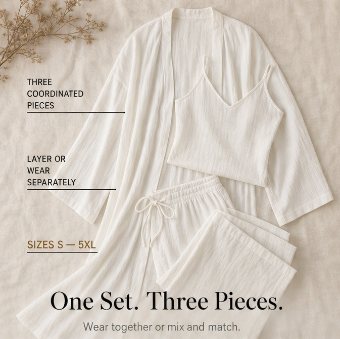 Eloria – Elegancki zestaw loungewear dla kobiet w 3 częściach
