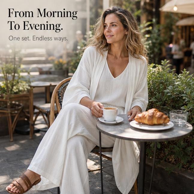 Eloria – Elegancki zestaw loungewear dla kobiet w 3 częściach