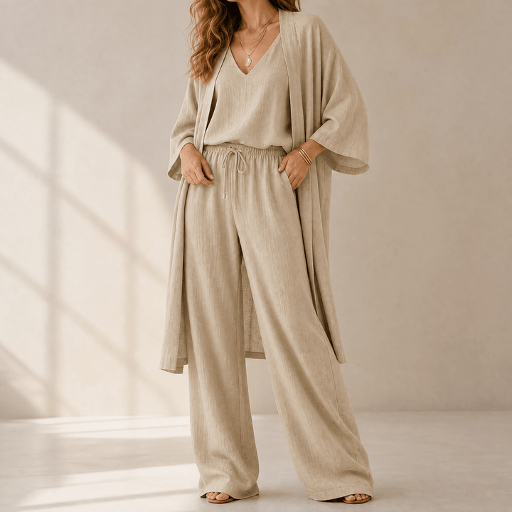Eloria – Elegancki zestaw loungewear dla kobiet w 3 częściach