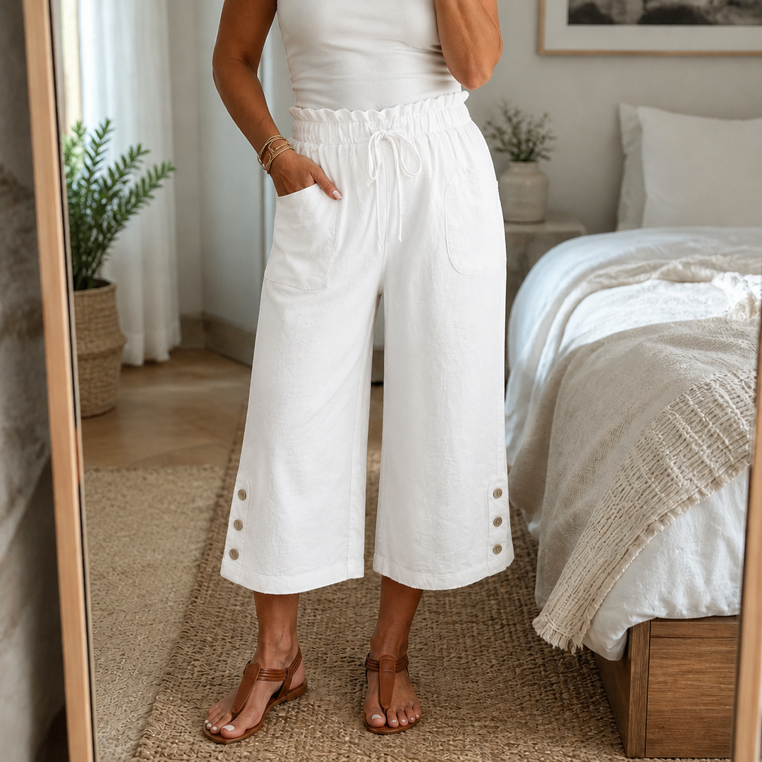 Wearbella – Spodnie z szerokimi nogawkami z regulowanym stanem