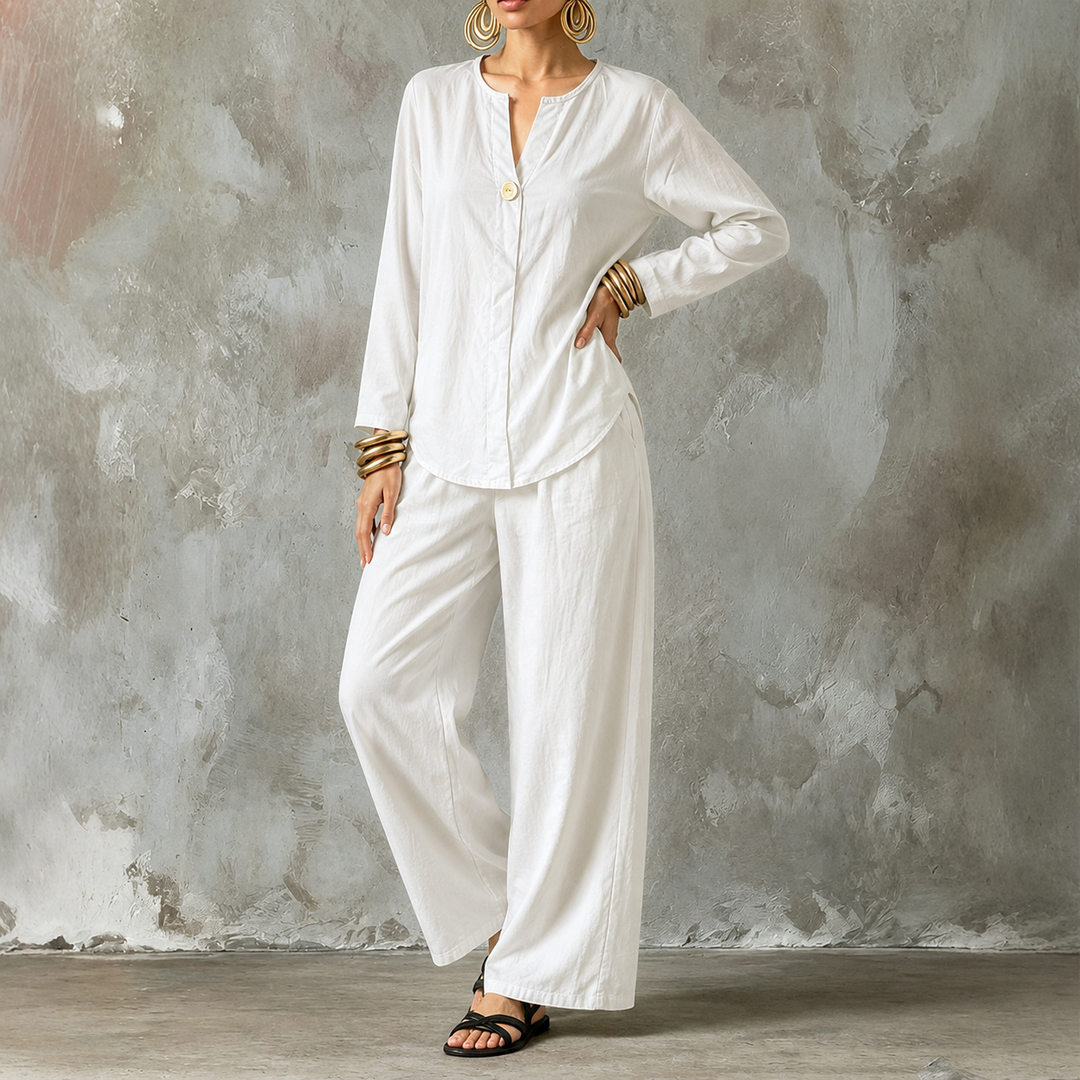 Wearbella – Zestaw z szerokimi spodniami i koszulą