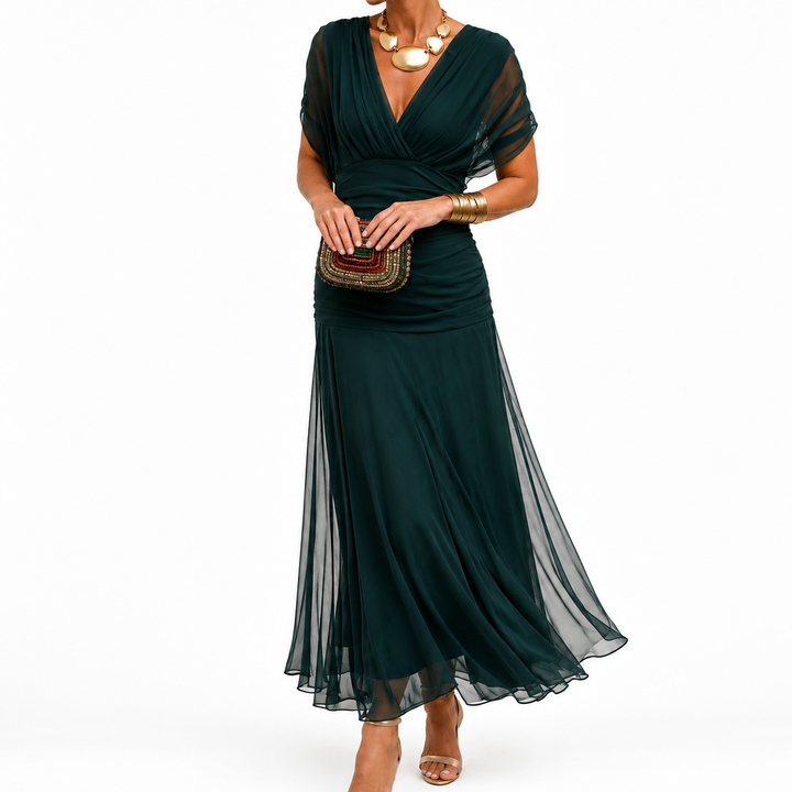 Veloura – Sukienka maxi w stylu syrenki z odkrytymi ramionami