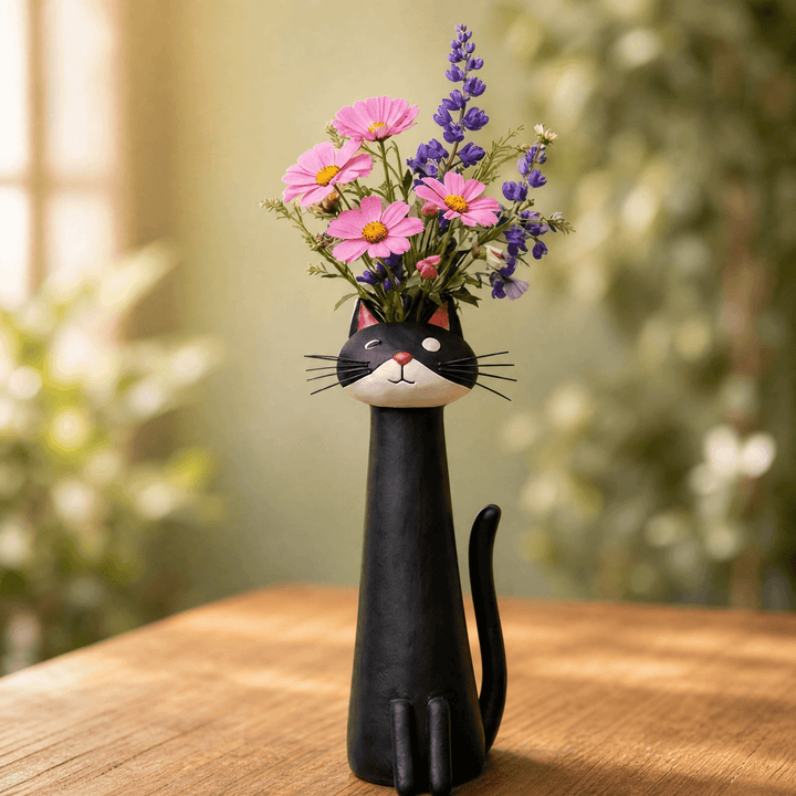 Felina – Ręcznie robiony ceramiczny wazon na kwiaty w kształcie kota