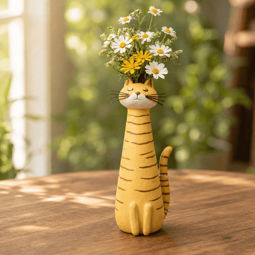 Felina – Ręcznie robiony ceramiczny wazon na kwiaty w kształcie kota