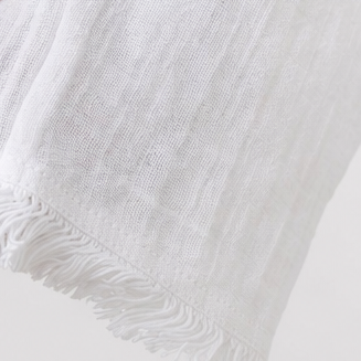 Wearbella – Bluzka z frędzlami, dekolt w serek, długi rękaw