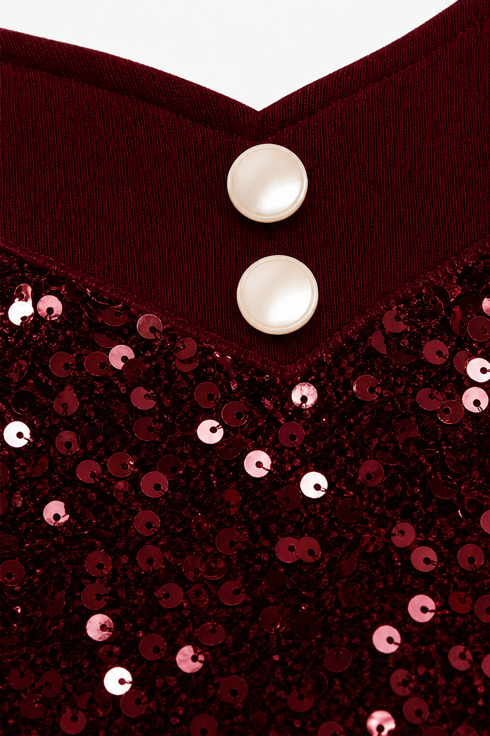 Veluxe Duo – Wieczorowy top z cekinowym przodem w stylu mock-layer
