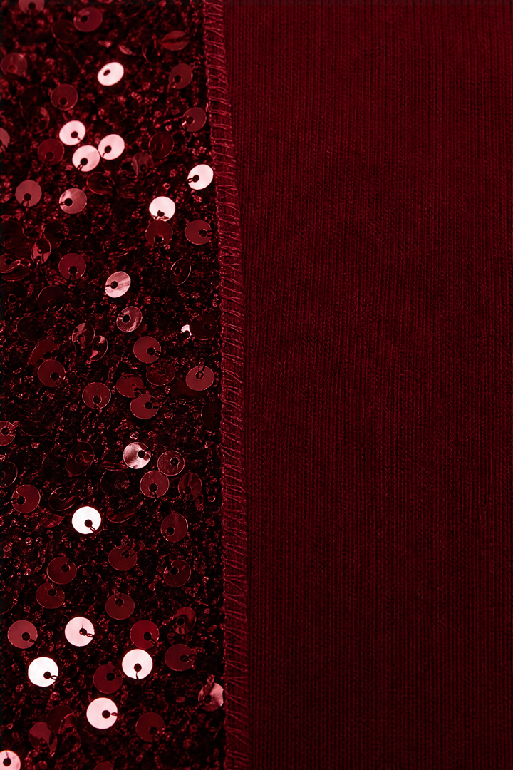 Veluxe Duo – Wieczorowy top z cekinowym przodem w stylu mock-layer