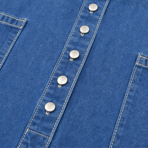 Denimly – Sukienka Midi z Kołnierzykiem i Kieszeniami