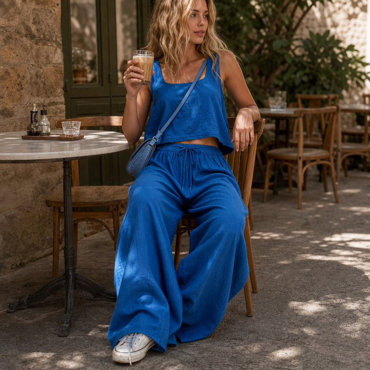 Crinklewear – Zestaw topu i szerokich spodni