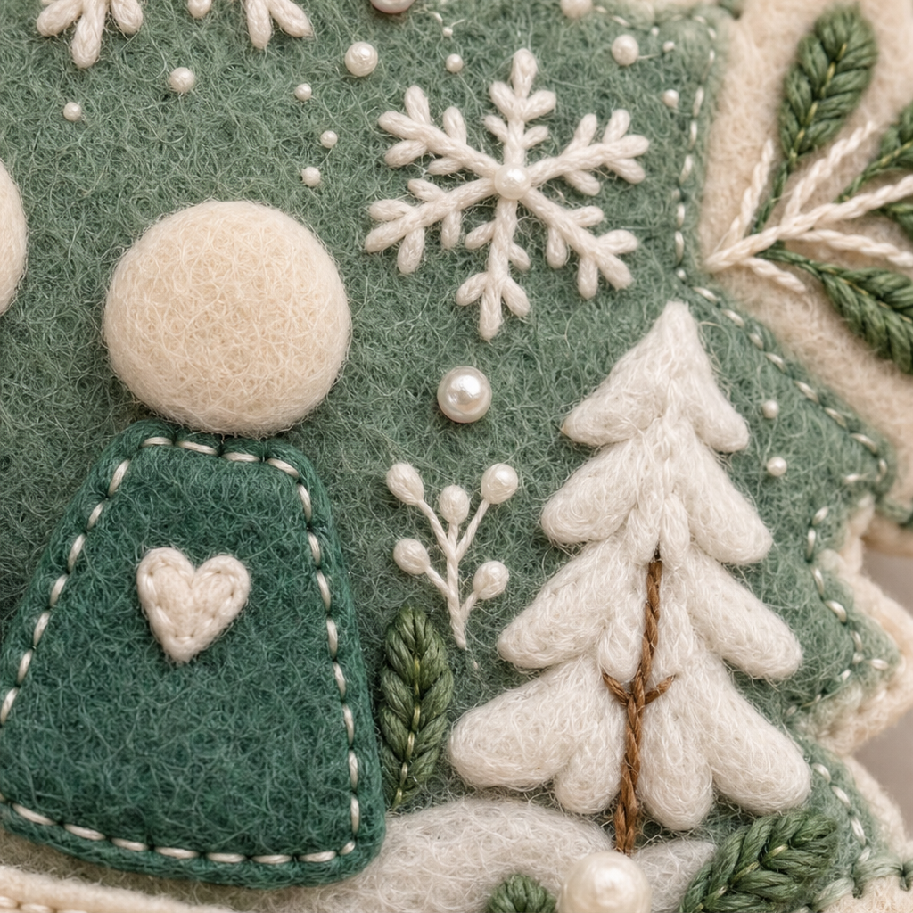 Heartfelt – Warstwowy filcowy ornament "Dziękuję"