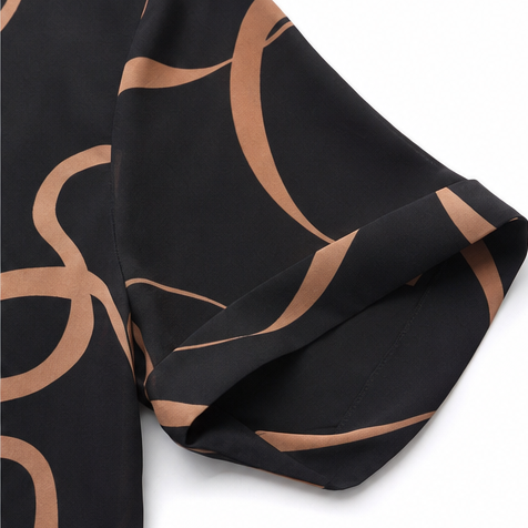 Draperie – Sukienka Maxi z Dekoltem w Serek, Luźna, Nigdy Niezbyt Obcisła