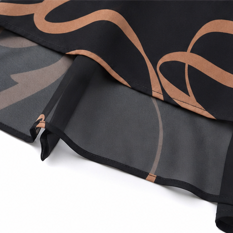Draperie – Sukienka Maxi z Dekoltem w Serek, Luźna, Nigdy Niezbyt Obcisła