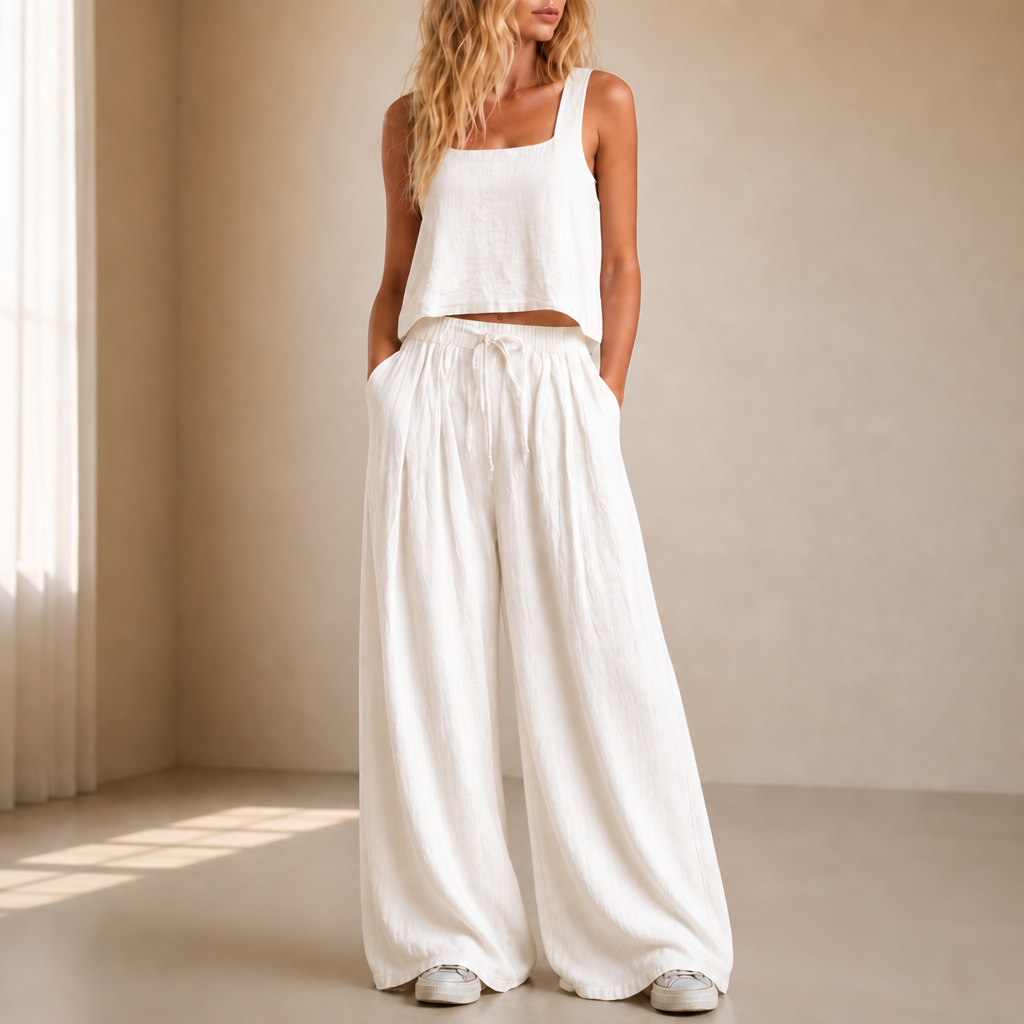 Crinklewear – Zestaw topu i szerokich spodni