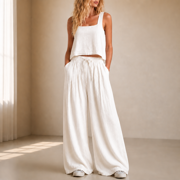 Crinklewear – Zestaw topu i szerokich spodni