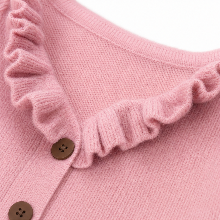 Wearbella – Kardigan z falbaniastym kołnierzem z dzianiny
