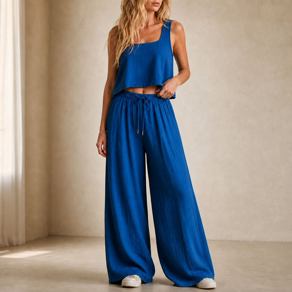 Crinklewear – Zestaw topu i szerokich spodni